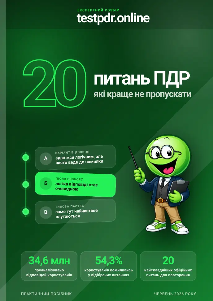 20 питань ПДР, які краще не пропускати