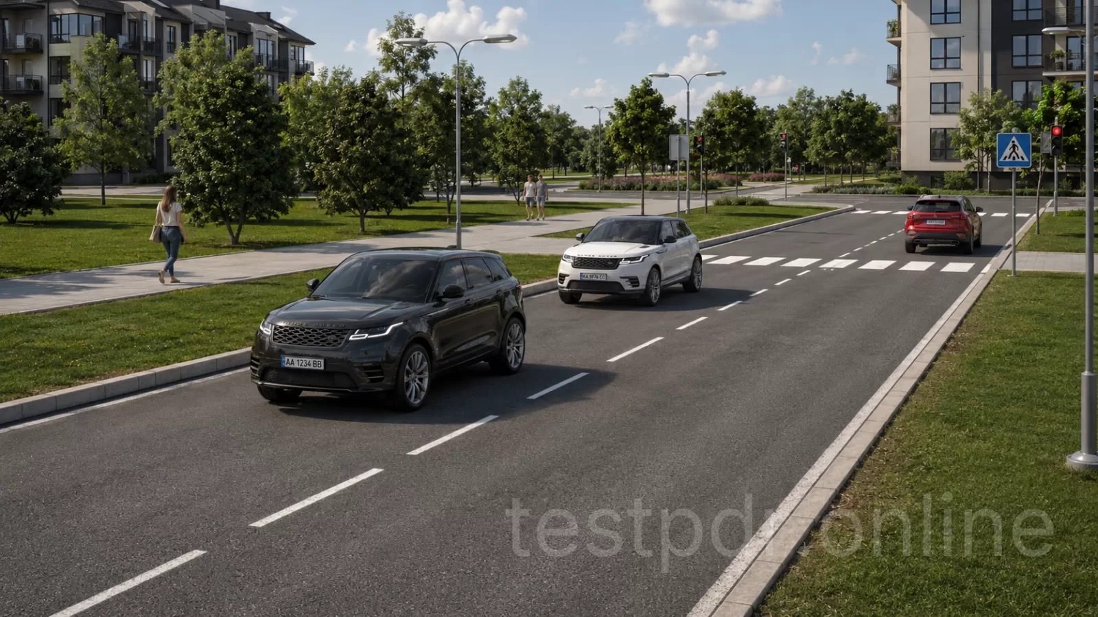 Чи дозволено водію білого автомобіля здійснити обгін чорного автомобіля? Чи дозволено водію білого автомобіля здійснити обгін чорного автомобіля?
