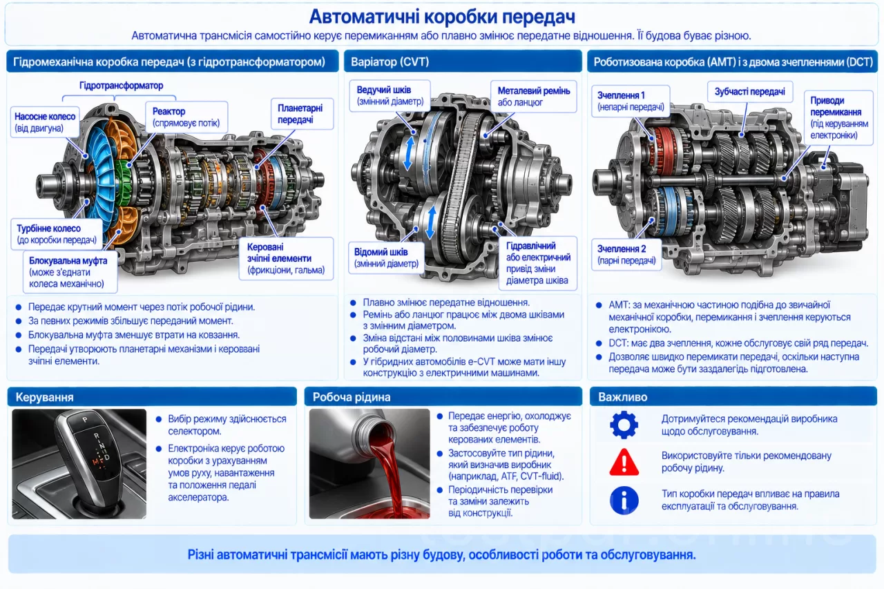 Основні конструкції автоматичних коробок передач