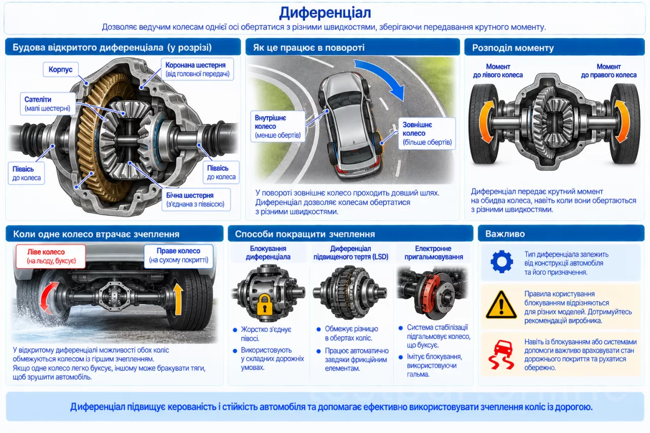 Диференціал і робота ведучих коліс