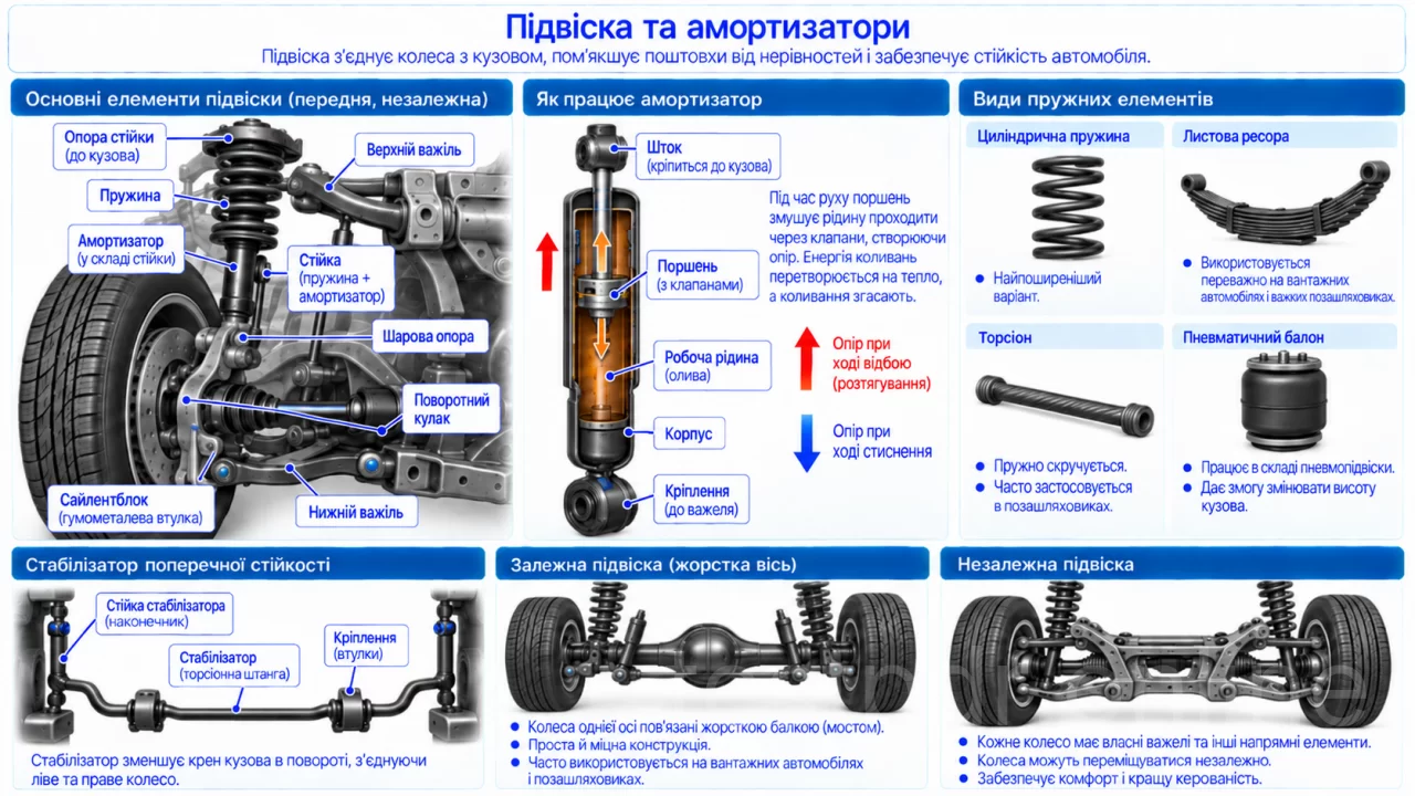 Підвіска та амортизатори