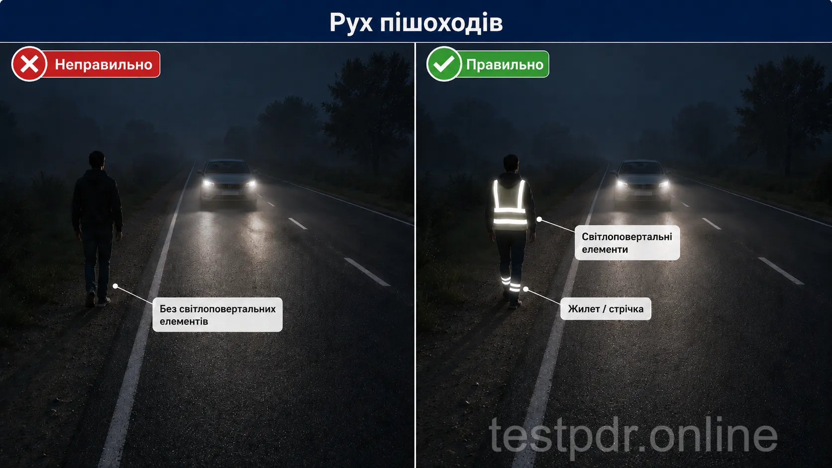 Як бути помітним у темряві