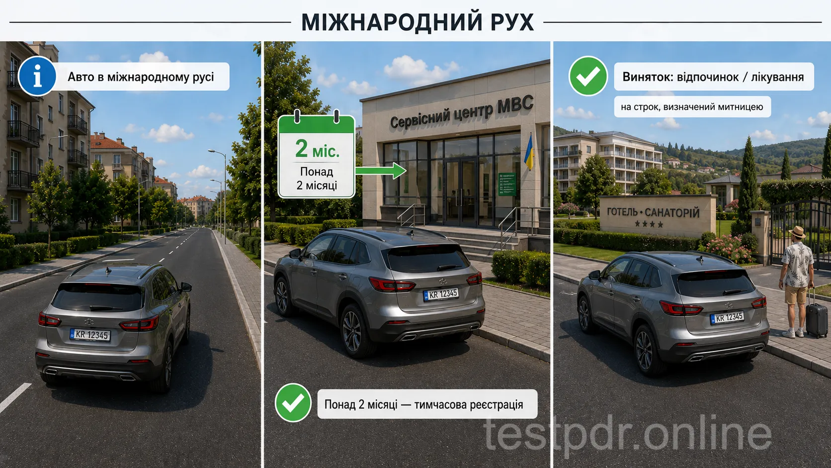 Понад два місяці міжнародного руху в Україні виникає обов’язок тимчасової реєстрації. Виняток для відпочинку чи лікування має визначені в пункті 29.2 умови та потребує відповідних документів.