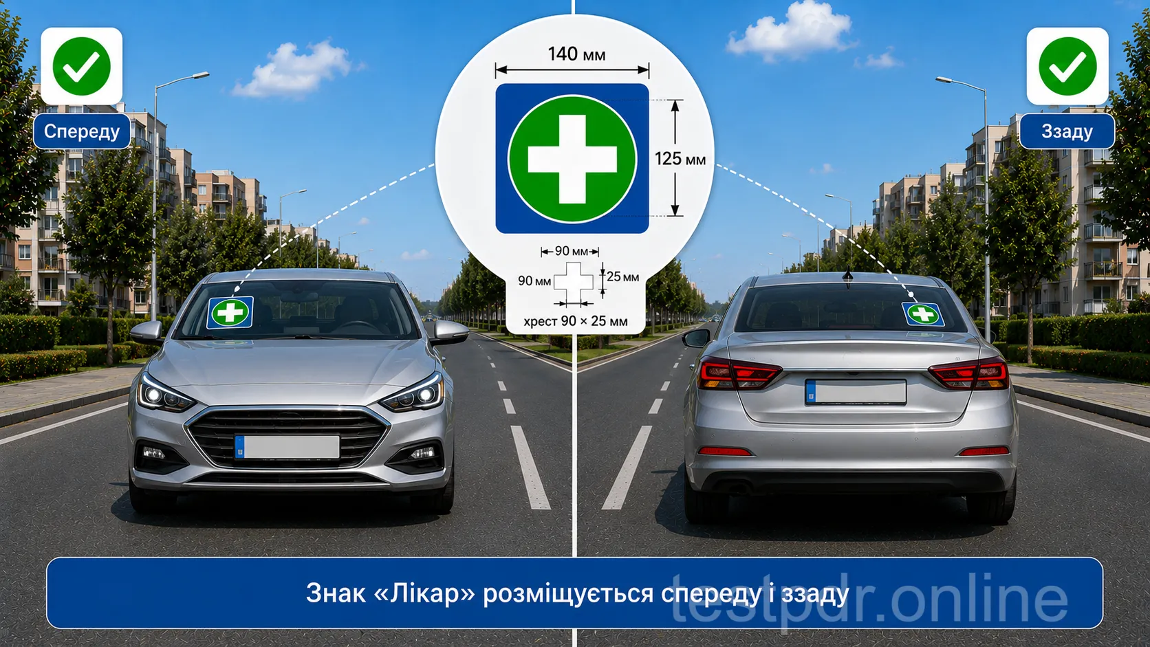«Лікар» на приватному автомобілі не надає переваг оперативного транспорту. Знак передбачає також спеціальну аптечку та інструментарій.