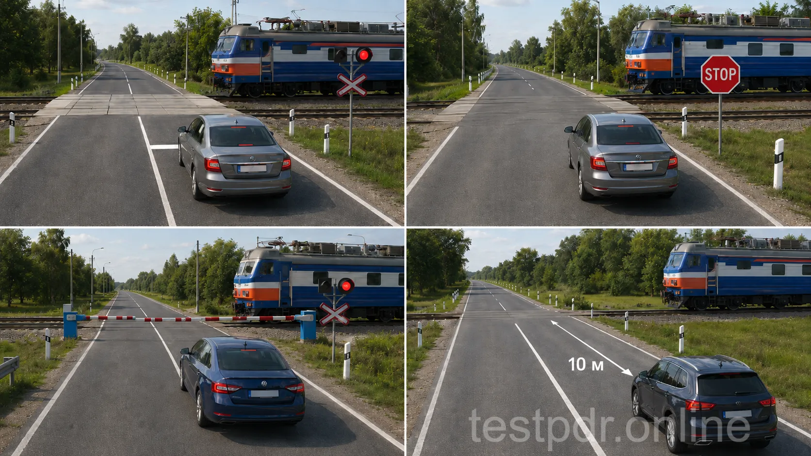 Місце зупинки визначають засоби організації руху. За їх відсутності до найближчої рейки залишають не менше 10 м.