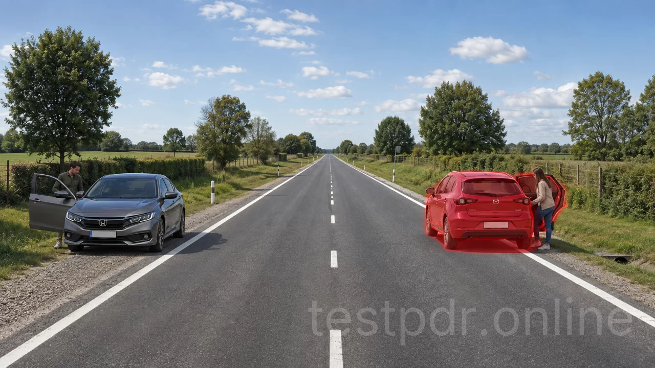 Якщо узбіччя придатне, автомобіль потрібно прибрати з проїзної частини повністю.