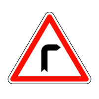 Дорожній знак Небезпечний поворот праворуч