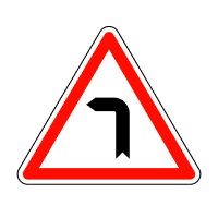 Дорожній знак Небезпечний поворот ліворуч