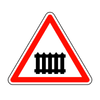 Дорожній знак Залізничний переїзд із шлагбаумом