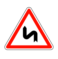 Дорожній знак Декілька поворотів