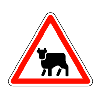 Дорожній знак Перегін худоби