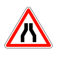 Дорожній знак 1.5.1 Звуження дороги