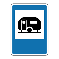 Дорожній знак 6.19 Місце стоянки причепів у кемпінгу