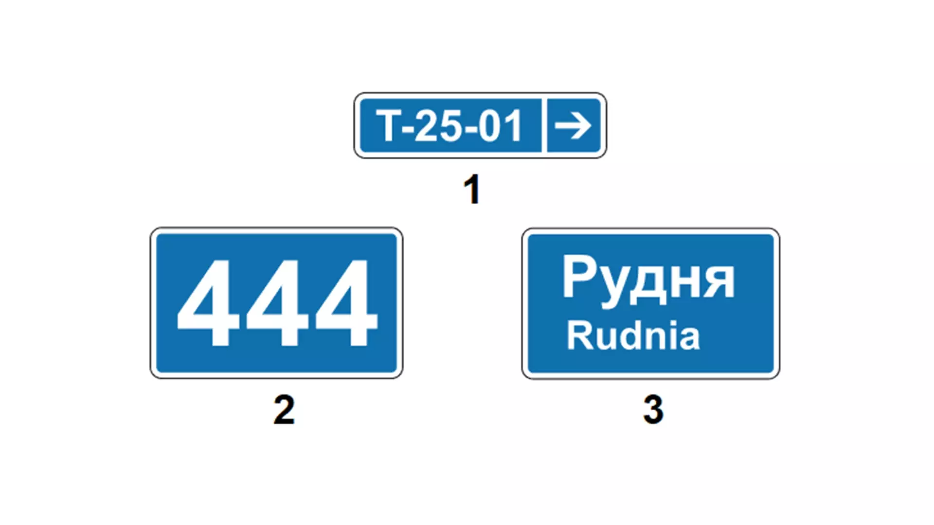 Який із дорожніх знаків інформує про номер і напрямок маршруту (дороги)? Який із дорожніх знаків інформує про номер і напрямок маршруту (дороги)?