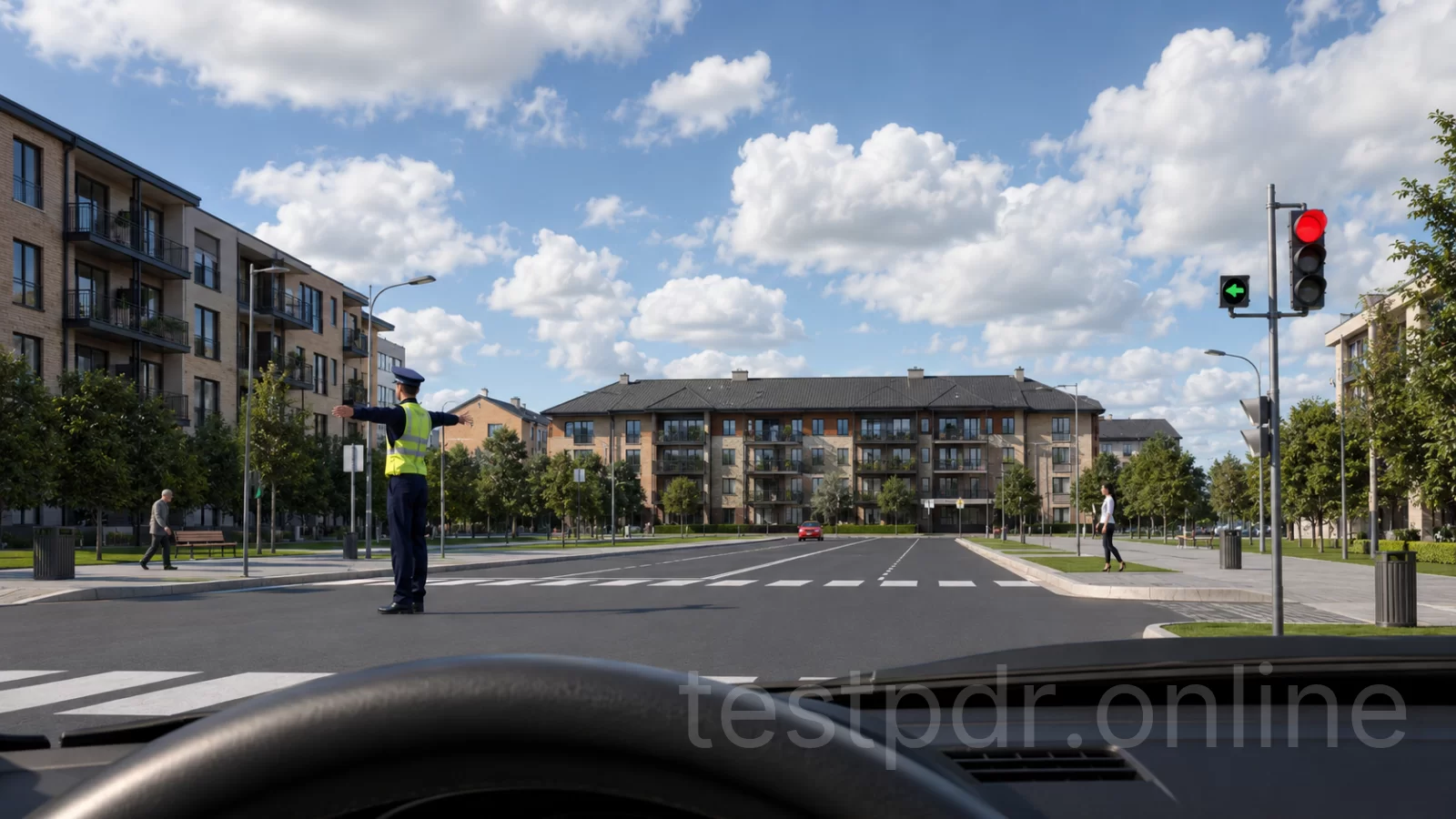 Чи дозволено Вам рух у напрямку, вказаному стрілкою в додатковій секції світлофора? Чи дозволено Вам рух у напрямку, вказаному стрілкою в додатковій секції світлофора?