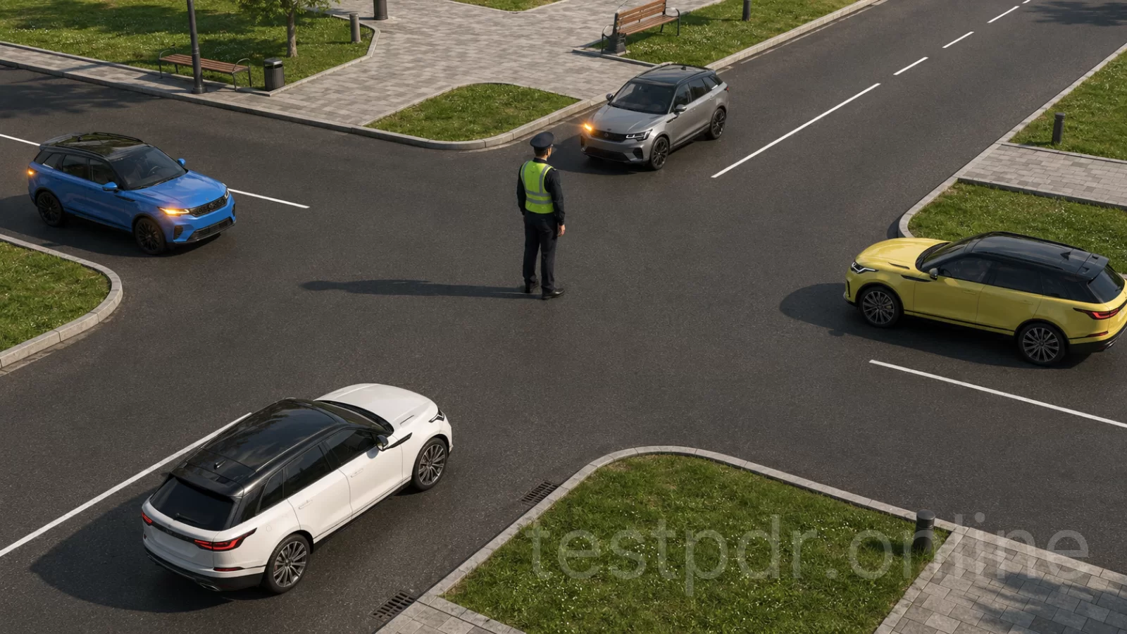 Яким автомобілям дозволено рух у даній ситуації? Яким автомобілям дозволено рух у даній ситуації?