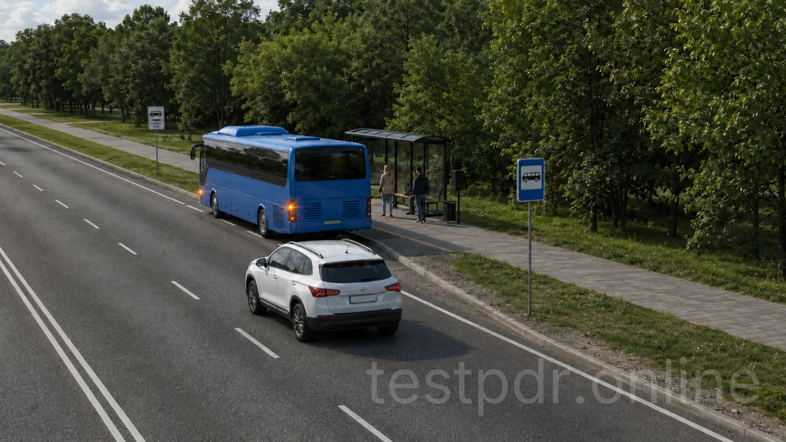 Яких заходів повинен вжити водій автобуса, що подав сигнал про намір розпочати рух від будь-якої зупинки? Яких заходів повинен вжити водій автобуса, що подав сигнал про намір розпочати рух від будь-якої зупинки?