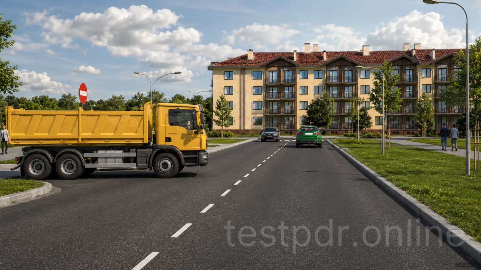 Водій вантажного автомобіля, не враховуючи дорожньої обстановки почав рух, Ви повинні: Водій вантажного автомобіля, не враховуючи дорожньої обстановки почав рух, Ви повинні: