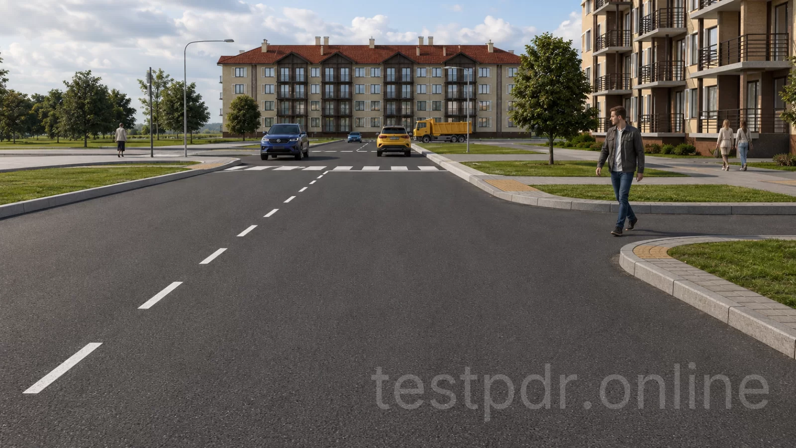 Чи потрібно зменшити швидкість, проїжджаючи повз пішохода у даному випадку? Чи потрібно зменшити швидкість, проїжджаючи повз пішохода у даному випадку?