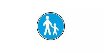 Доріжка з покриттям, призначена для руху пішоходів, виконана в межах дороги чи поза нею і позначена наведеним дорожнім знаком це: Доріжка з покриттям, призначена для руху пішоходів, виконана в межах дороги чи поза нею і позначена наведеним дорожнім знаком це:
