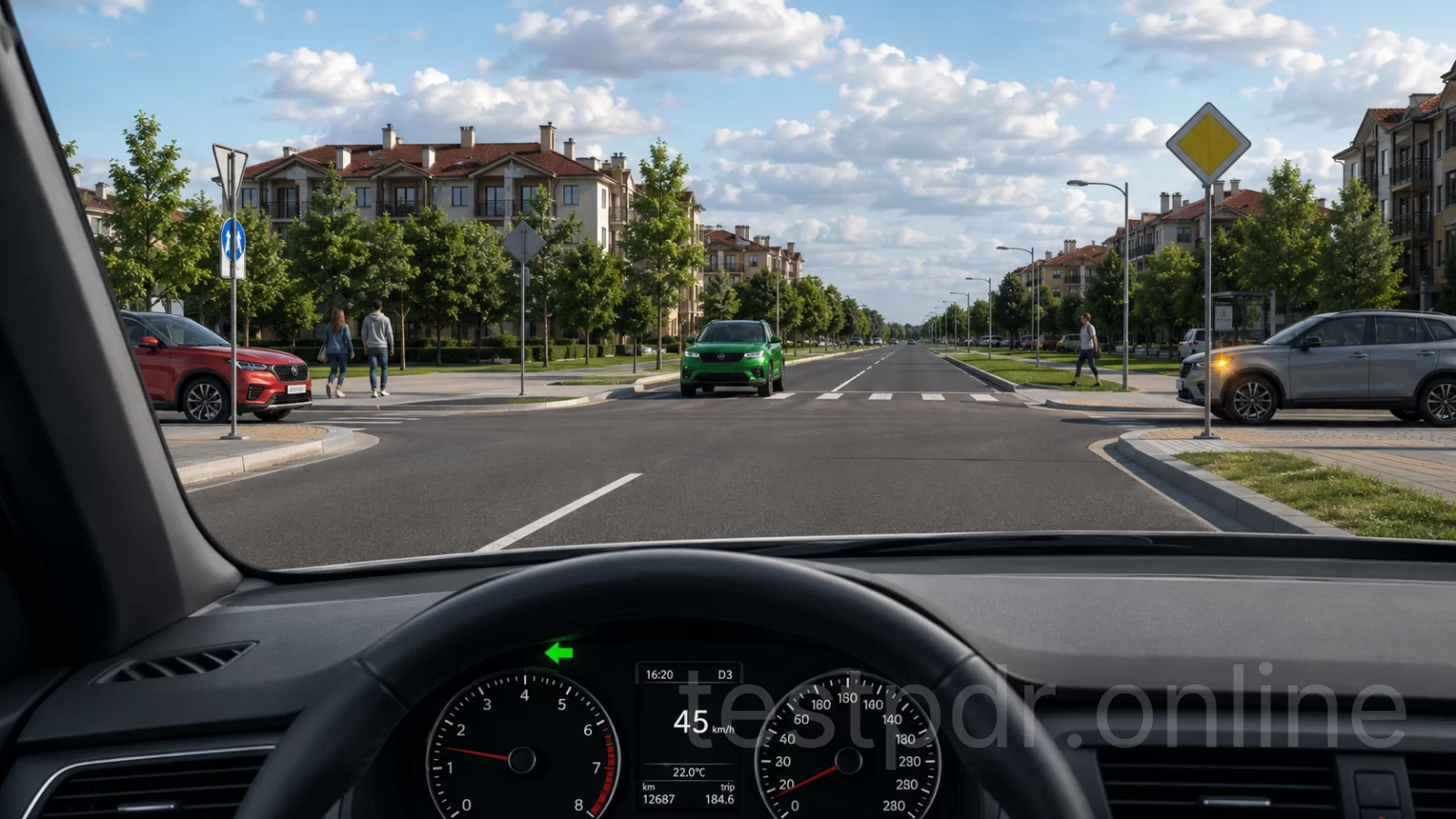 На даному перехресті, повертаючи ліворуч, необхідно: На даному перехресті, повертаючи ліворуч, необхідно: