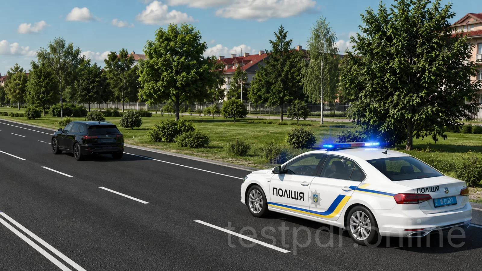 Як вчинити водієві транспортного засобу, до якого ззаду наближається автомобіль з увімкненим проблисковим маячком синього кольору та (або) звуковим сигналом? Як вчинити водієві транспортного засобу, до якого ззаду наближається автомобіль з увімкненим проблисковим маячком синього кольору та (або) звуковим сигналом?