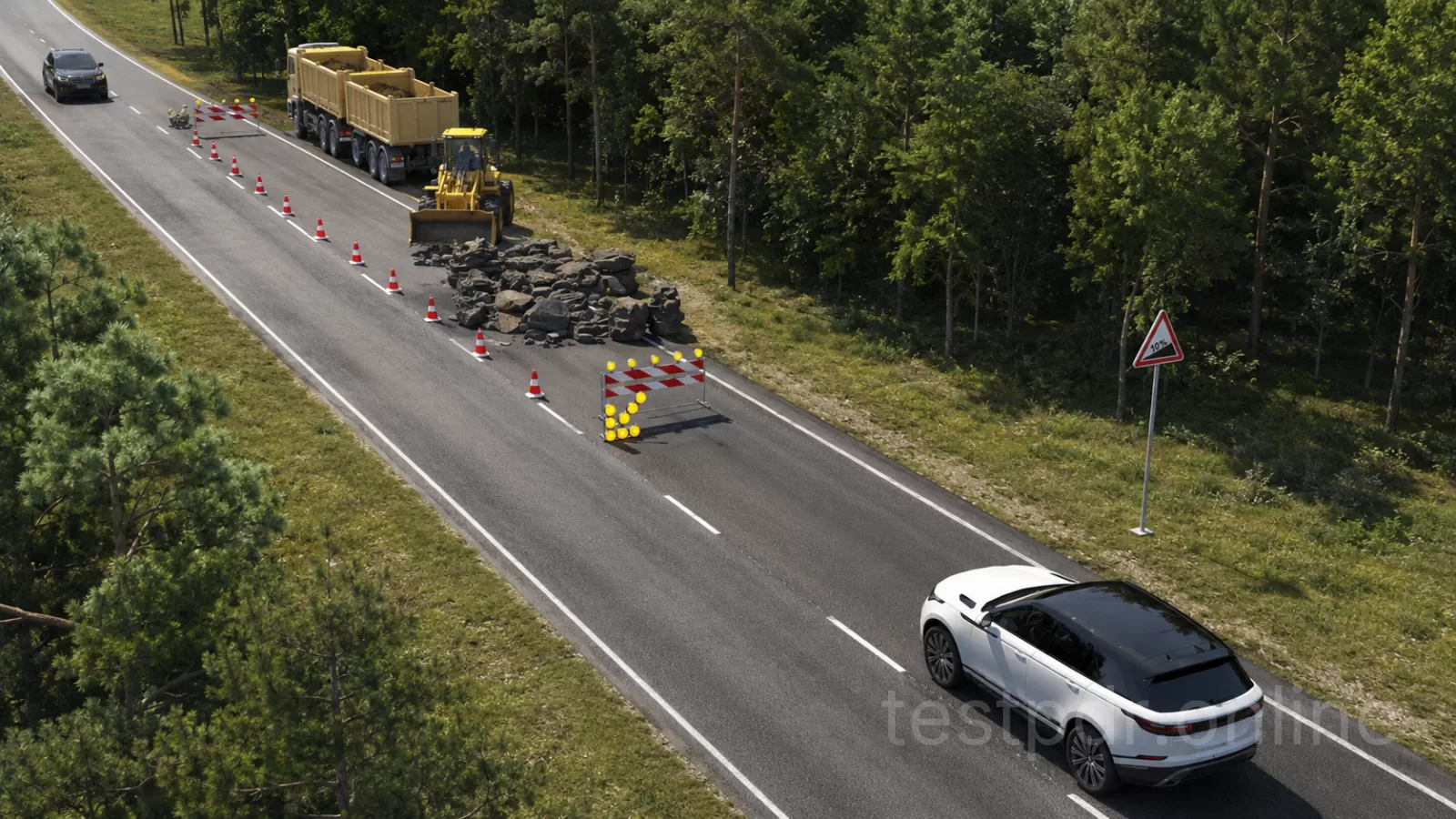 Водій якого транспортного засобу має перевагу у русі у вказаній ситуації? Водій якого транспортного засобу має перевагу у русі у вказаній ситуації?